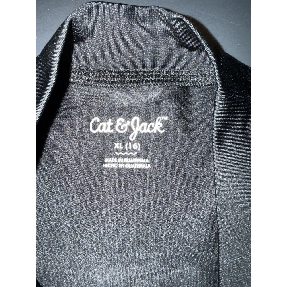 BOYS' CAT & JACK SWIM RASH GUARD, SIZE X-LARGE 16 Black - Picture 3 of 6